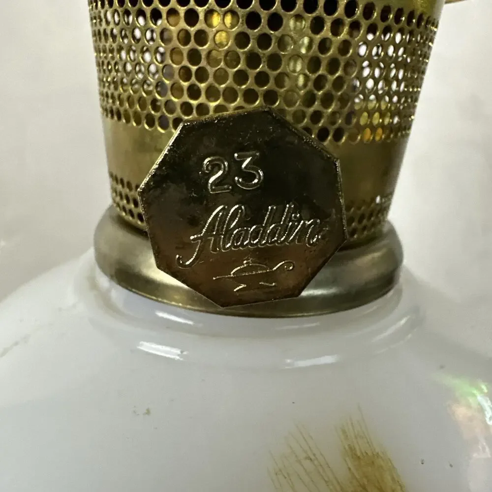 Aladdin American Classic Incandescent‎ Oil Lamp Wheat Flower Model # C-6104M